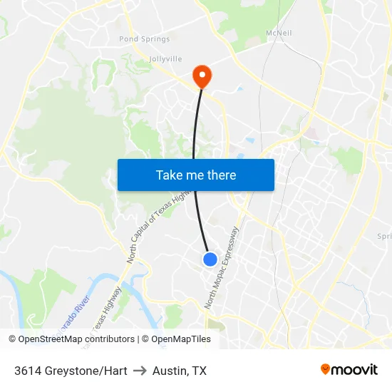 3614 Greystone/Hart to Austin, TX map