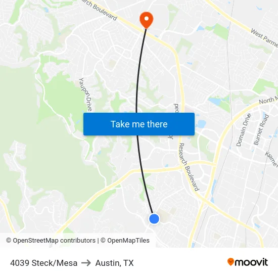 4039 Steck/Mesa to Austin, TX map