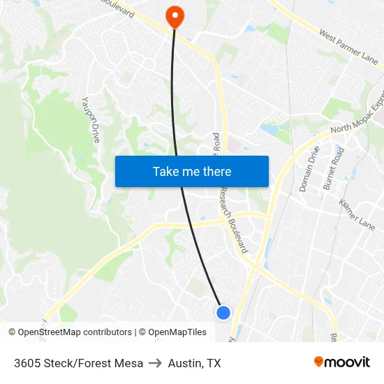 3605 Steck/Forest Mesa to Austin, TX map