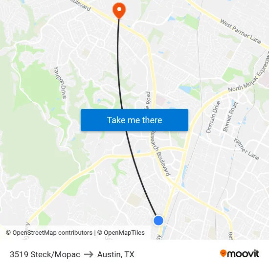 3519 Steck/Mopac to Austin, TX map