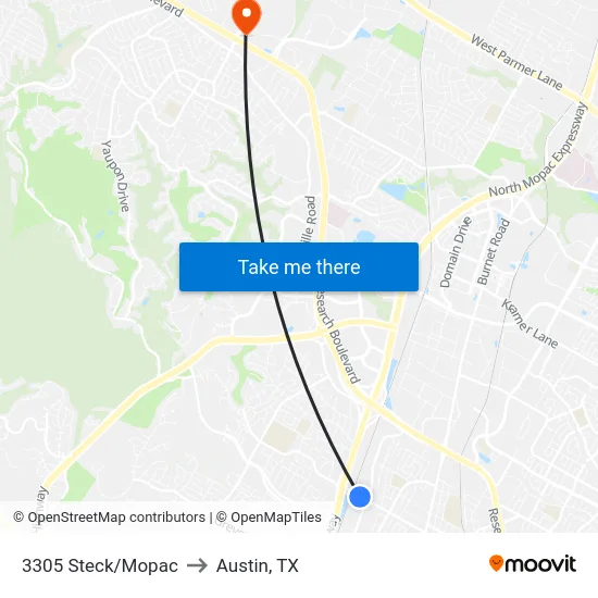 3305 Steck/Mopac to Austin, TX map