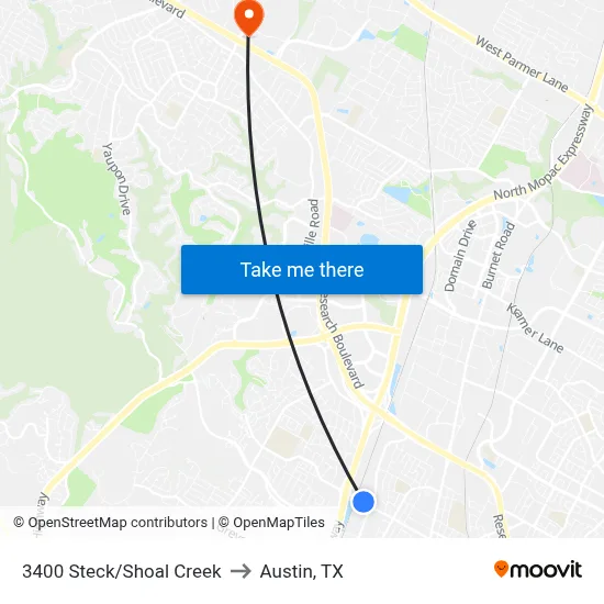 3400 Steck/Shoal Creek to Austin, TX map