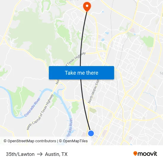 35th/Lawton to Austin, TX map