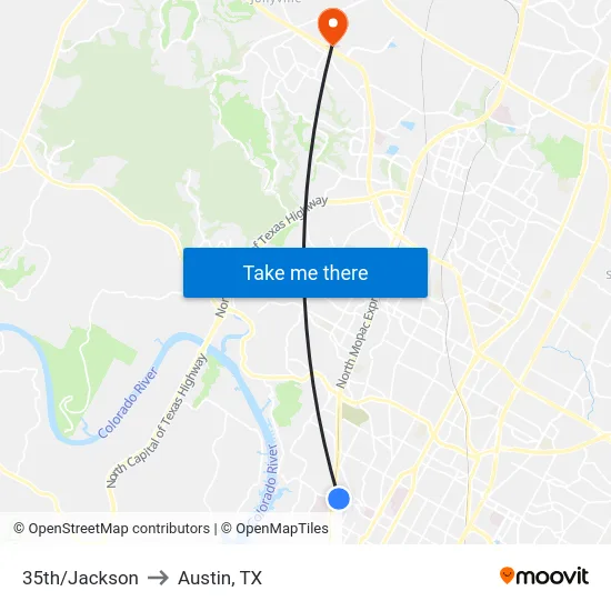 35th/Jackson to Austin, TX map