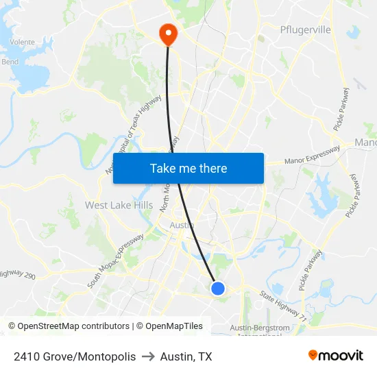 2410 Grove/Montopolis to Austin, TX map