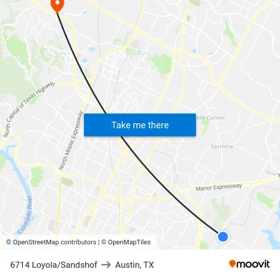 6714 Loyola/Sandshof to Austin, TX map