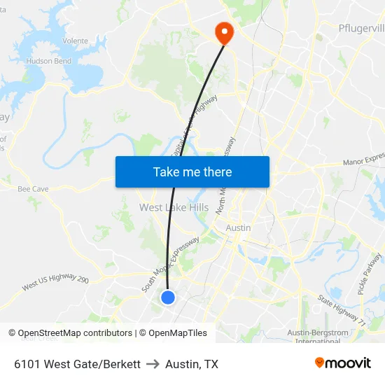 6101 West Gate/Berkett to Austin, TX map