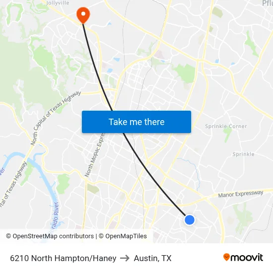6210 North Hampton/Haney to Austin, TX map