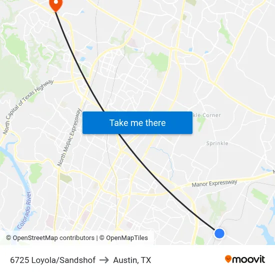 6725 Loyola/Sandshof to Austin, TX map