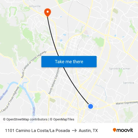 1101 Camino La Costa/La Posada to Austin, TX map