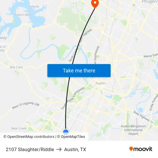 2107 Slaughter/Riddle to Austin, TX map
