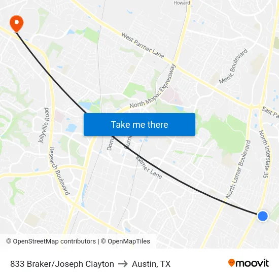 833 Braker/Joseph Clayton to Austin, TX map