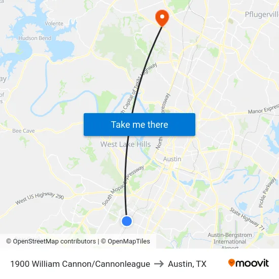 1900 William Cannon/Cannonleague to Austin, TX map