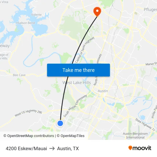 4200 Eskew/Mauai to Austin, TX map