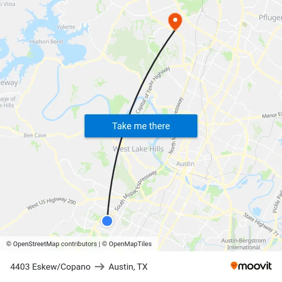 4403 Eskew/Copano to Austin, TX map