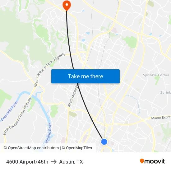 4600 Airport/46th to Austin, TX map
