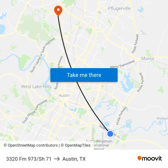 3320 Fm 973/Sh 71 to Austin, TX map
