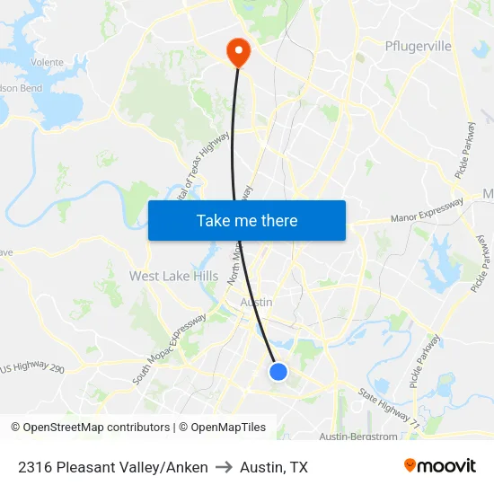 2316 Pleasant Valley/Anken to Austin, TX map