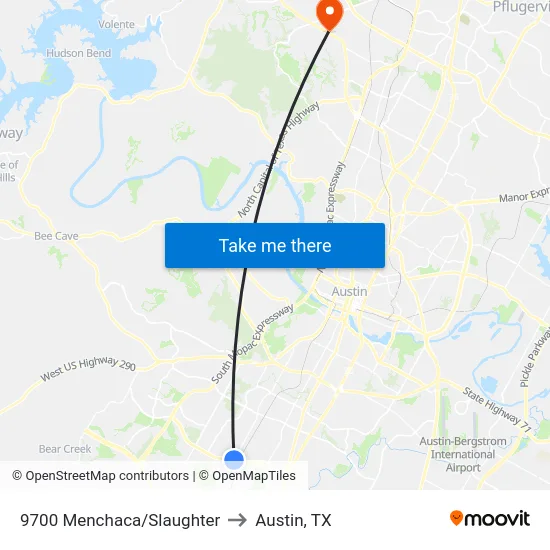 9700 Menchaca/Slaughter to Austin, TX map