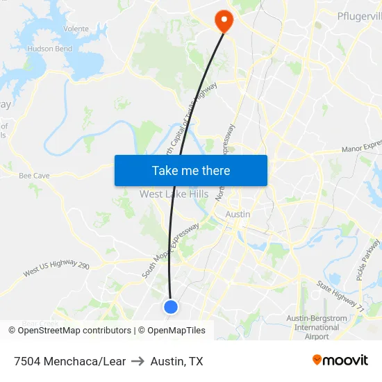 7504 Menchaca/Lear to Austin, TX map