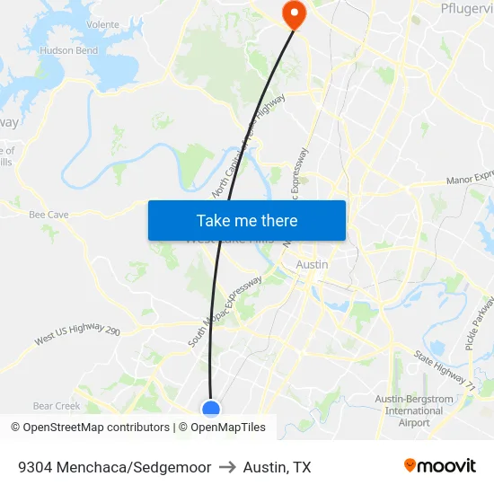 9304 Menchaca/Sedgemoor to Austin, TX map