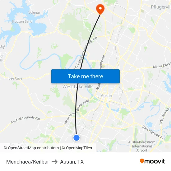 Menchaca/Keilbar to Austin, TX map
