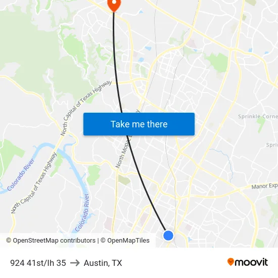 924 41st/Ih 35 to Austin, TX map