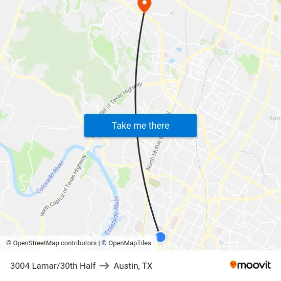 3004 Lamar/30th Half to Austin, TX map