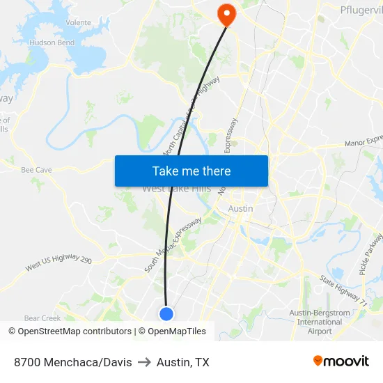 8700 Menchaca/Davis to Austin, TX map