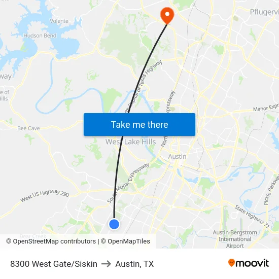 8300 West Gate/Siskin to Austin, TX map