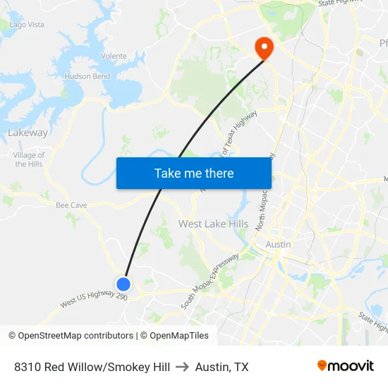 8310 Red Willow/Smokey Hill to Austin, TX map