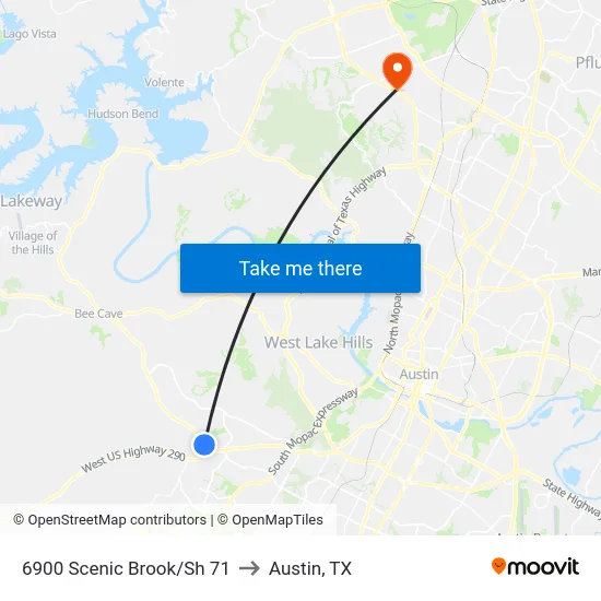 6900 Scenic Brook/Sh 71 to Austin, TX map
