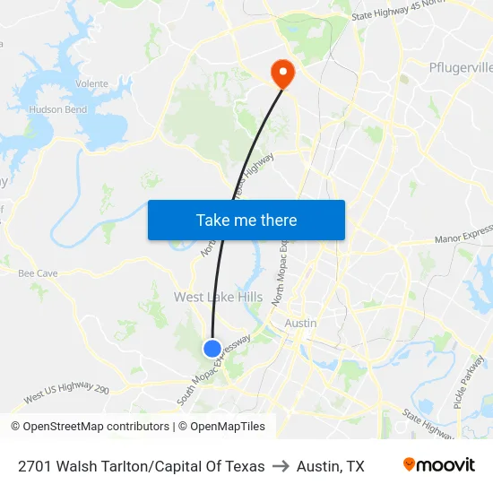 2701 Walsh Tarlton/Capital Of Texas to Austin, TX map