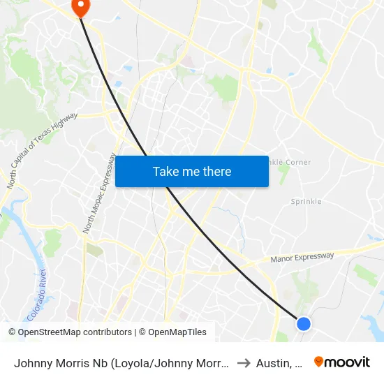 Johnny Morris Nb (Loyola/Johnny Morris) to Austin, TX map
