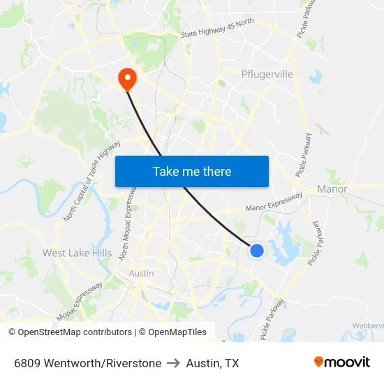 6809 Wentworth/Riverstone to Austin, TX map