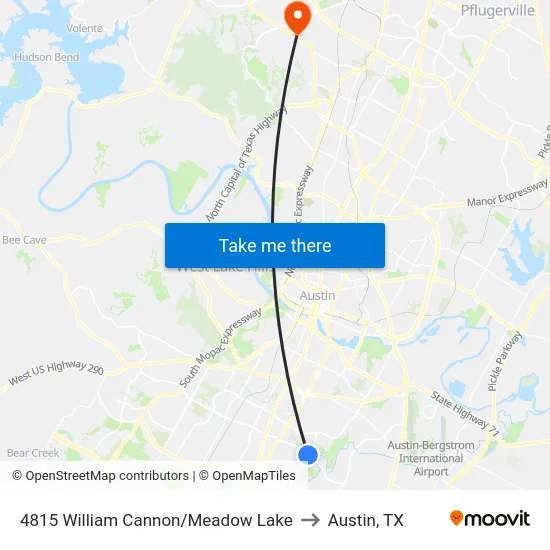 4815 William Cannon/Meadow Lake to Austin, TX map