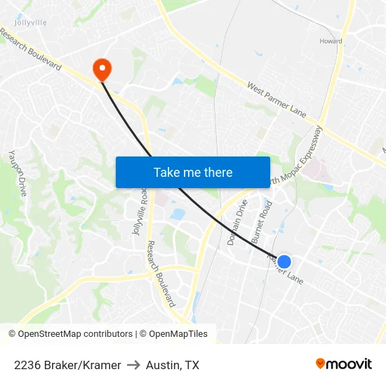 2236 Braker/Kramer to Austin, TX map