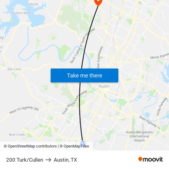 200 Turk/Cullen to Austin, TX map
