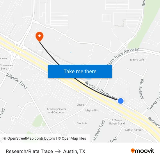 Research/Riata Trace to Austin, TX map