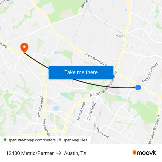12430 Metric/Parmer to Austin, TX map