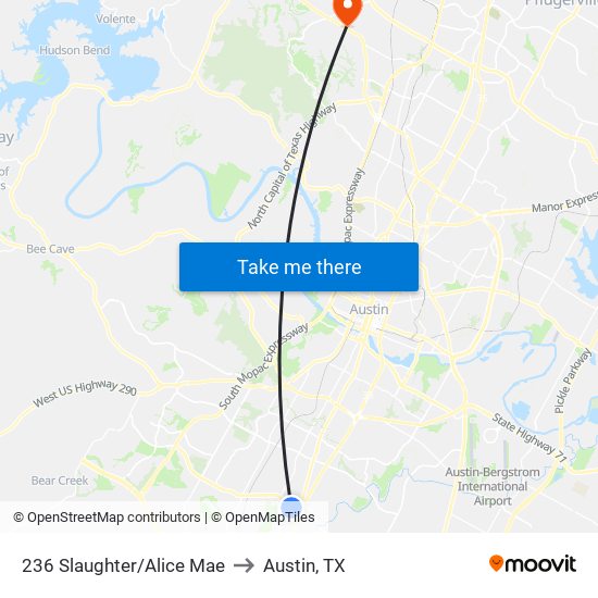 236 Slaughter/Alice Mae to Austin, TX map