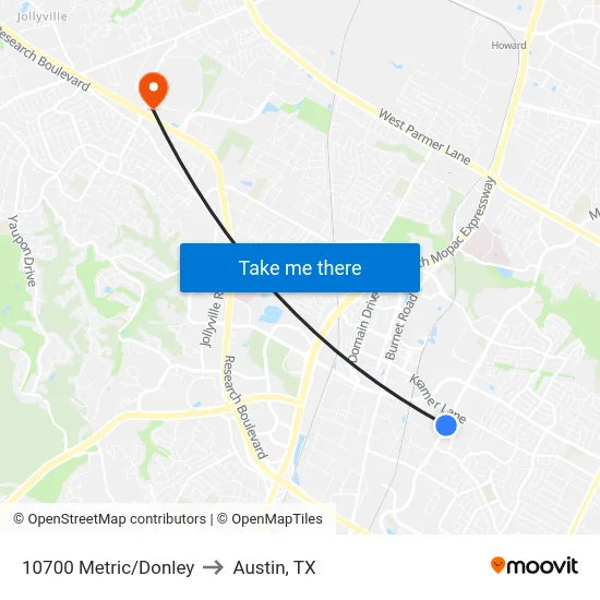 10700 Metric/Donley to Austin, TX map