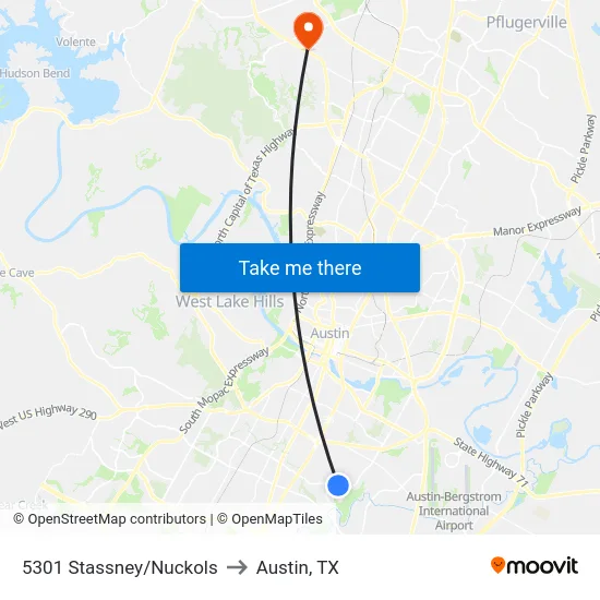 5301 Stassney/Nuckols to Austin, TX map