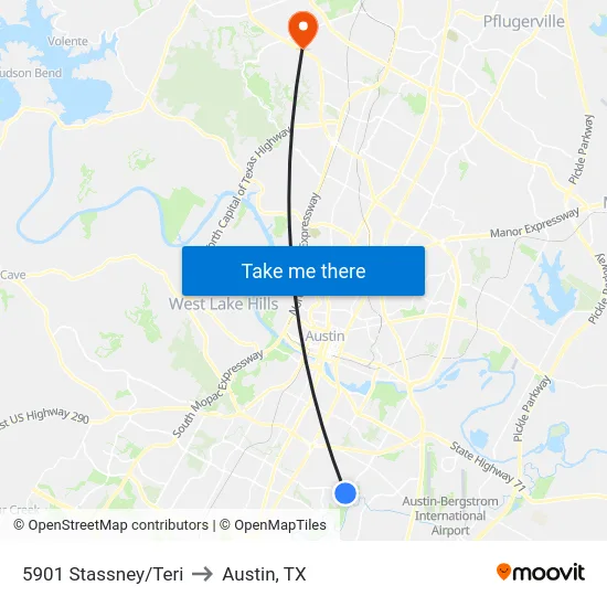5901 Stassney/Teri to Austin, TX map