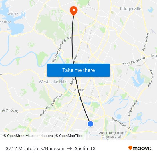 3712 Montopolis/Burleson to Austin, TX map