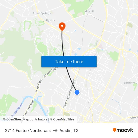 2714 Foster/Northcross to Austin, TX map