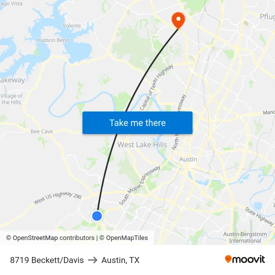 8719 Beckett/Davis to Austin, TX map