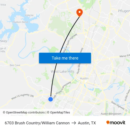 6703 Brush Country/William Cannon to Austin, TX map