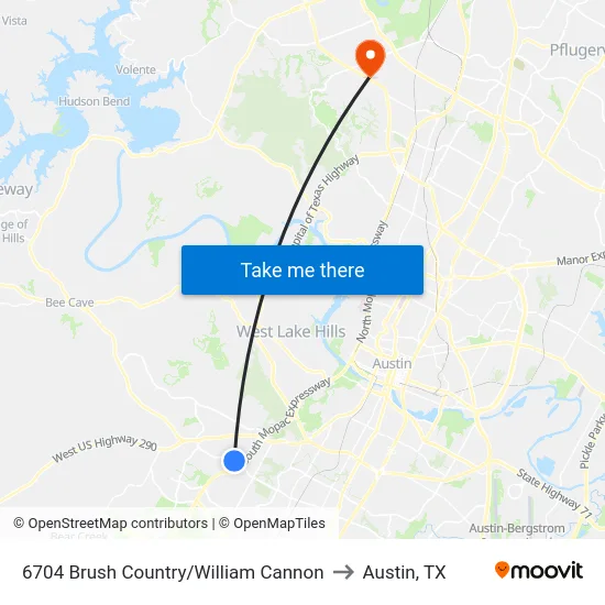 6704 Brush Country/William Cannon to Austin, TX map