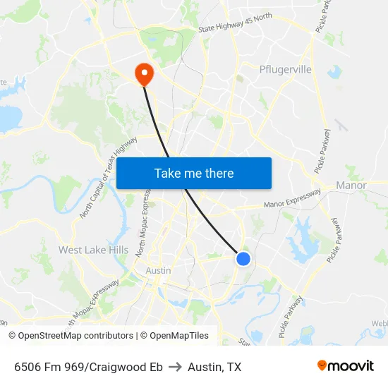 6506 Fm 969/Craigwood Eb to Austin, TX map